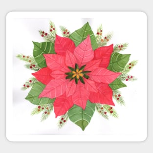 Poinsettia Sticker